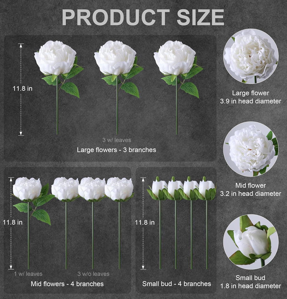 Pink Peonies Artificial Flowers, 11 Pcs Realistic Faux Flowers for Vase, Silk Flowers for Home Decor Indoor, Wedding, Party, Table Centerpiece