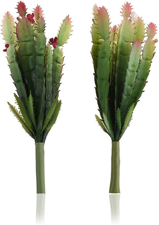 2pcs Real Looking Artificial Cactus Artificial Cacti Plant DIY Material for Home Decoration Flower Arrangement