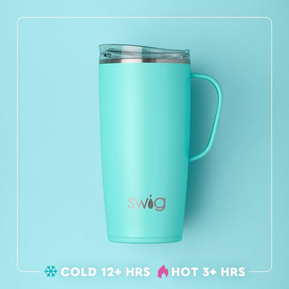 18oz Insulated Travel Mug with Handle & Lid, Lemon Meringue | Triple Insulated Stainless Steel - Handle & Lid Included - Keeps Coffee Hot or Cold - Cup Holder Friendly