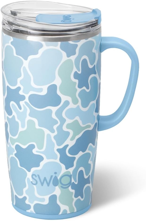 18oz Insulated Travel Mug with Handle & Lid, Lemon Meringue | Triple Insulated Stainless Steel - Handle & Lid Included - Keeps Coffee Hot or Cold - Cup Holder Friendly