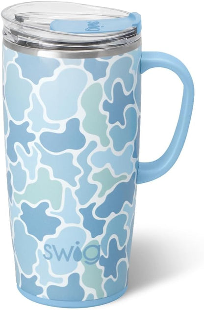 18oz Insulated Travel Mug with Handle & Lid, Lemon Meringue | Triple Insulated Stainless Steel - Handle & Lid Included - Keeps Coffee Hot or Cold - Cup Holder Friendly