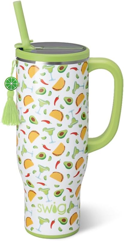 18oz Insulated Travel Mug with Handle & Lid, Lemon Meringue | Triple Insulated Stainless Steel - Handle & Lid Included - Keeps Coffee Hot or Cold - Cup Holder Friendly