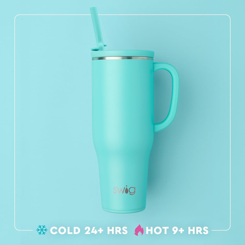 18oz Insulated Travel Mug with Handle & Lid, Lemon Meringue | Triple Insulated Stainless Steel - Handle & Lid Included - Keeps Coffee Hot or Cold - Cup Holder Friendly