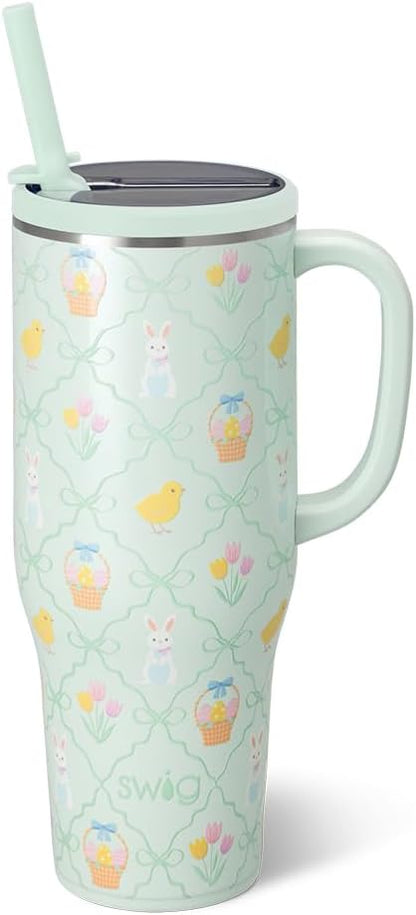 18oz Insulated Travel Mug with Handle & Lid, Lemon Meringue | Triple Insulated Stainless Steel - Handle & Lid Included - Keeps Coffee Hot or Cold - Cup Holder Friendly