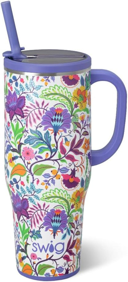 18oz Insulated Travel Mug with Handle & Lid, Lemon Meringue | Triple Insulated Stainless Steel - Handle & Lid Included - Keeps Coffee Hot or Cold - Cup Holder Friendly