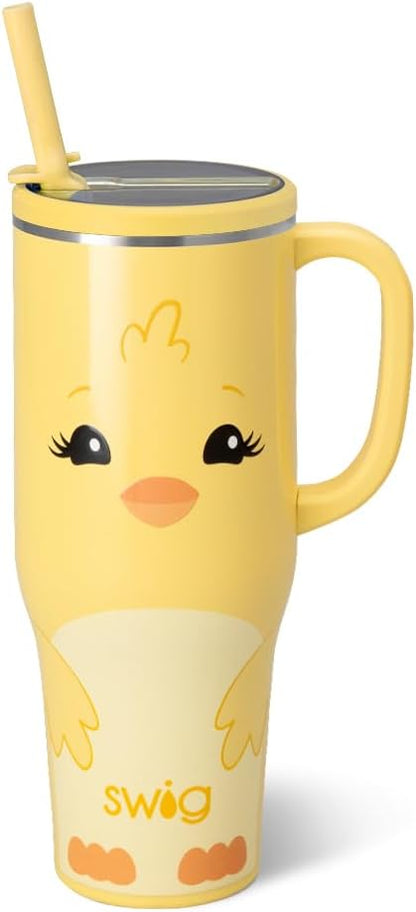 18oz Insulated Travel Mug with Handle & Lid, Lemon Meringue | Triple Insulated Stainless Steel - Handle & Lid Included - Keeps Coffee Hot or Cold - Cup Holder Friendly