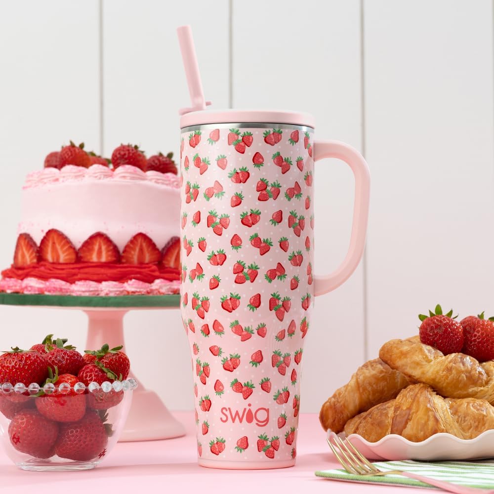 18oz Insulated Travel Mug with Handle & Lid, Lemon Meringue | Triple Insulated Stainless Steel - Handle & Lid Included - Keeps Coffee Hot or Cold - Cup Holder Friendly
