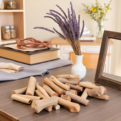 20Pcs Natural Driftwood Pieces - Mixed-Size Beach Decor for DIY Crafts | Rustic Wood Slices and Branches for Vase Fillers, Photo Frames,Craft Supplies, Natural Wood Crafts