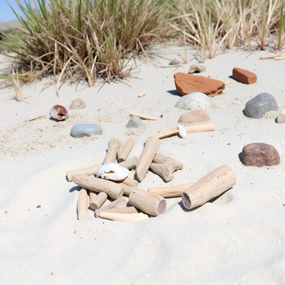 20Pcs Natural Driftwood Pieces - Mixed-Size Beach Decor for DIY Crafts | Rustic Wood Slices and Branches for Vase Fillers, Photo Frames,Craft Supplies, Natural Wood Crafts
