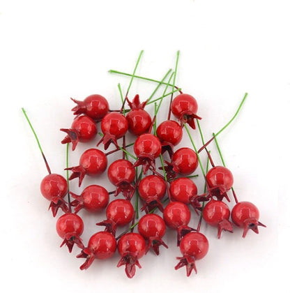 Red Mini Pomegranate Artificial Fruits Ornaments Lifelike Pomegranate Decor for Wedding Home Party Christmas Crafts Decor Artificial Plants and Flowers