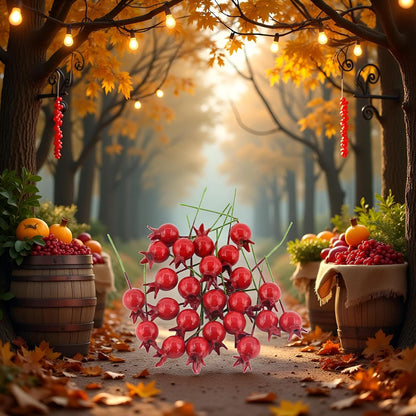 Red Mini Pomegranate Artificial Fruits Ornaments Lifelike Pomegranate Decor for Wedding Home Party Christmas Crafts Decor Artificial Plants and Flowers