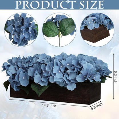 Pre-Made Hydrangea Centerpiece for Dining Table, Navy Blue
