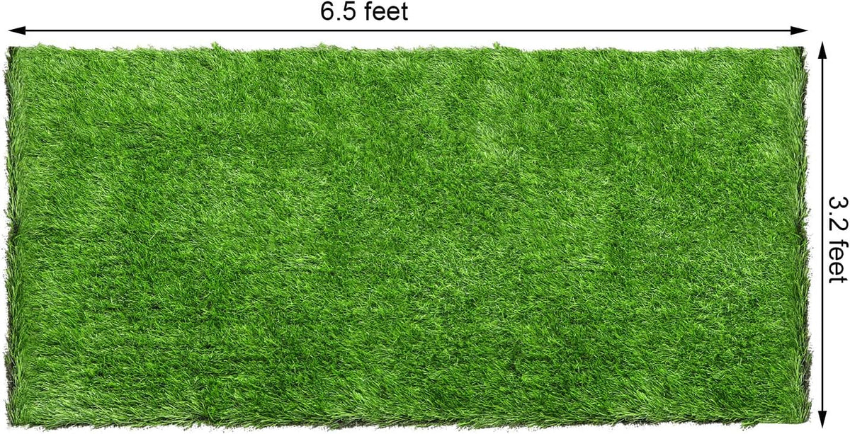 Green Artificial Grass Rug Grass Carpet Rug, 3.2' x 6.5' Realistic Fake Grass Deluxe Turf Synthetic Turf Thick Lawn Pet Turf, Indoor/Outdoor Area Rug
