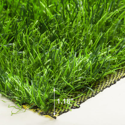 Green Artificial Grass Rug Grass Carpet Rug, 3.2' x 6.5' Realistic Fake Grass Deluxe Turf Synthetic Turf Thick Lawn Pet Turf, Indoor/Outdoor Area Rug