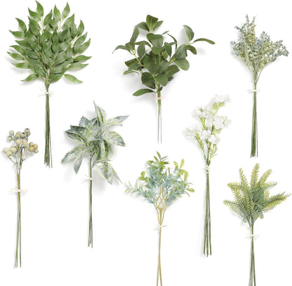 Artificial Greenery Spray Box Set(Pack of 30pcs) with 9 Kinds of Filler for Safari Jungle Hawaiian Luau Party Table Decoration Wedding Birthday Theme Party Decorations (Palm Leaves)