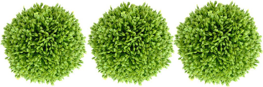 3.5 Inch Boxwood Balls Artificial Greenery Balls Decorative, Bowl Filler,Set of 3 Moss Balls Decorative