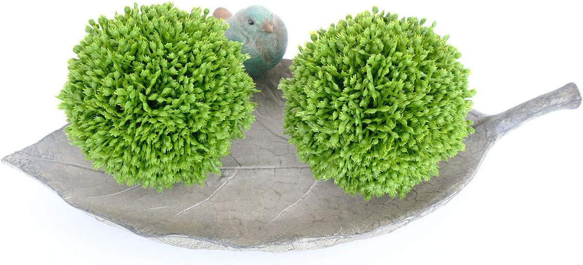 3.5 Inch Boxwood Balls Artificial Greenery Balls Decorative, Bowl Filler,Set of 3 Moss Balls Decorative