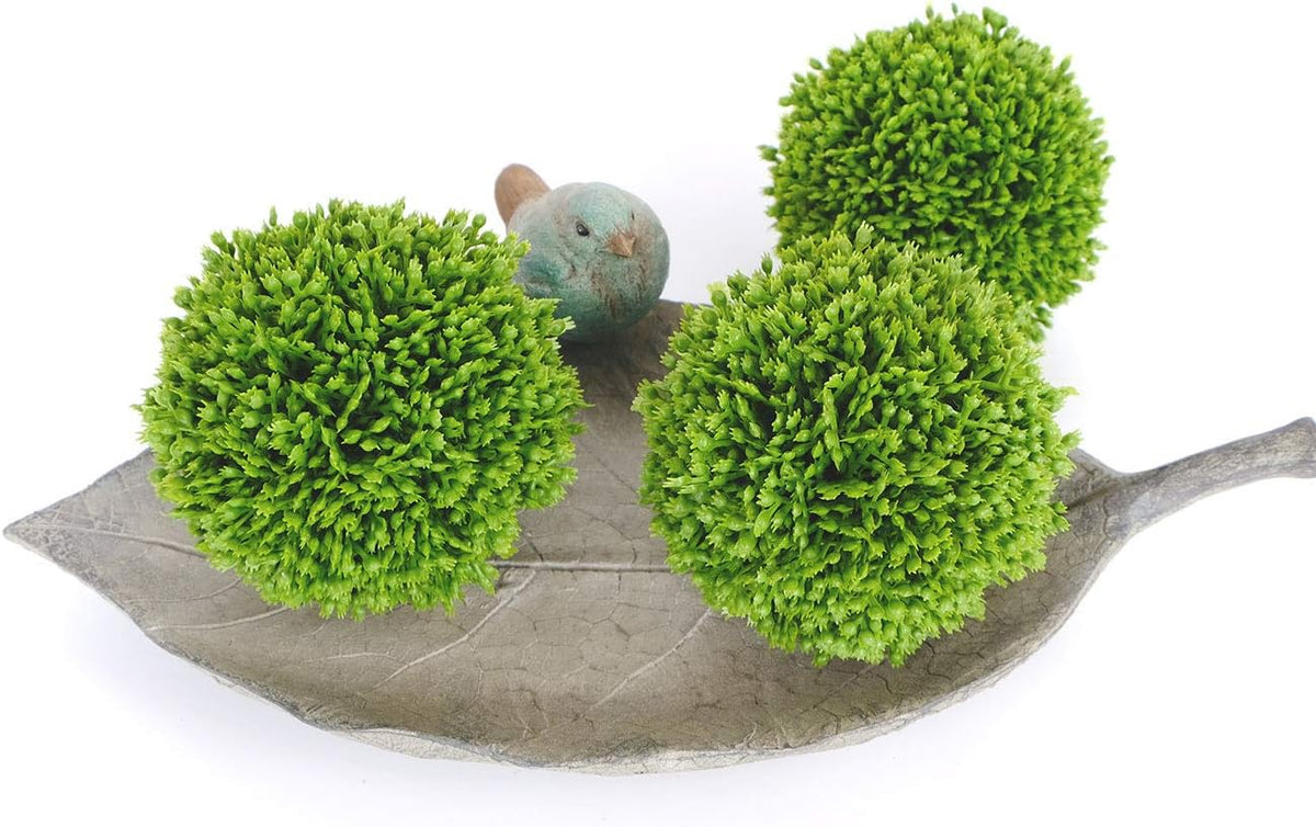 3.5 Inch Boxwood Balls Artificial Greenery Balls Decorative, Bowl Filler,Set of 3 Moss Balls Decorative