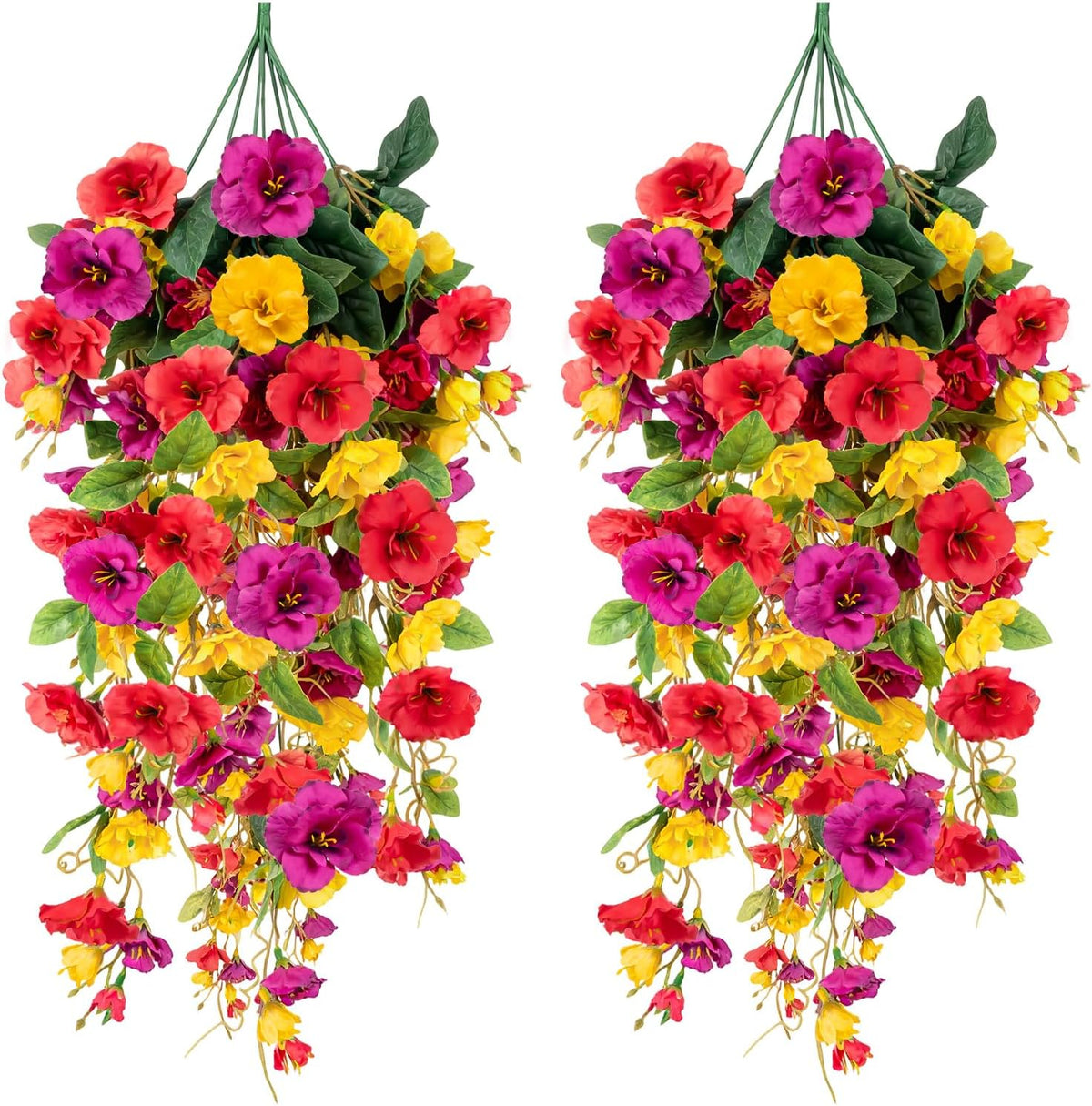 2 Pcs Fake Hibiscus Artificial Hanging Flowers