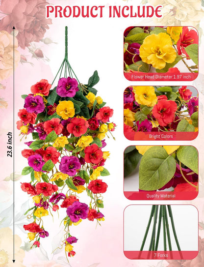 2 Pcs Fake Hibiscus Artificial Hanging Flowers