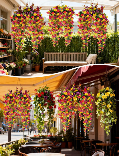 2 Pcs Fake Hibiscus Artificial Hanging Flowers