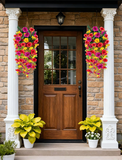 2 Pcs Fake Hibiscus Artificial Hanging Flowers