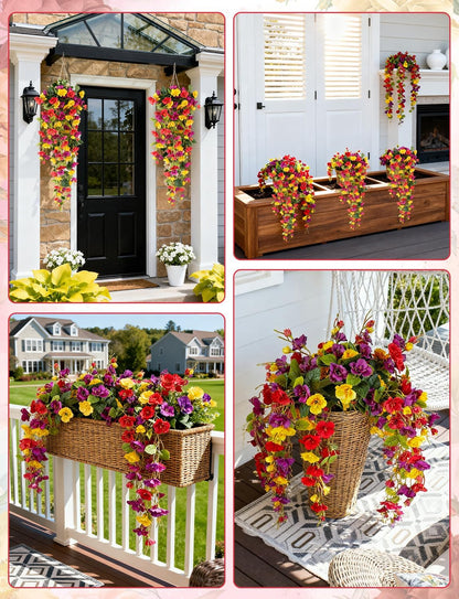 2 Pcs Fake Hibiscus Artificial Hanging Flowers