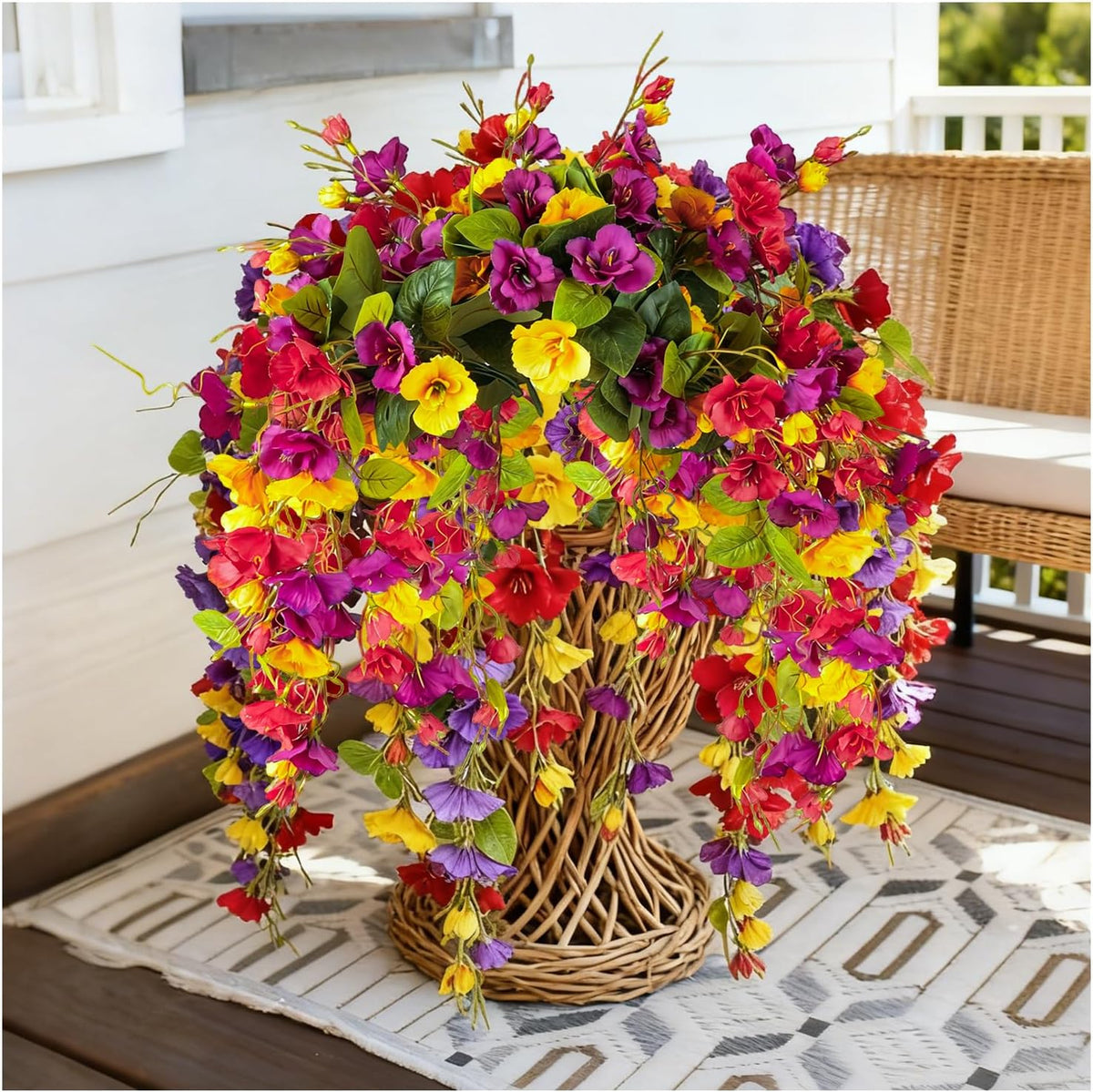 2 Pcs Fake Hibiscus Artificial Hanging Flowers