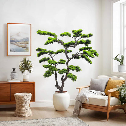 3.5ft（43in） Artificial Bonsai Tree Juniper Faux Plants Indoor Big Fake Plants Decor with Ceramic Pots for Home Table Office Desk Bathroom Shelf Bedroom Living Room Farmhouse Decorations