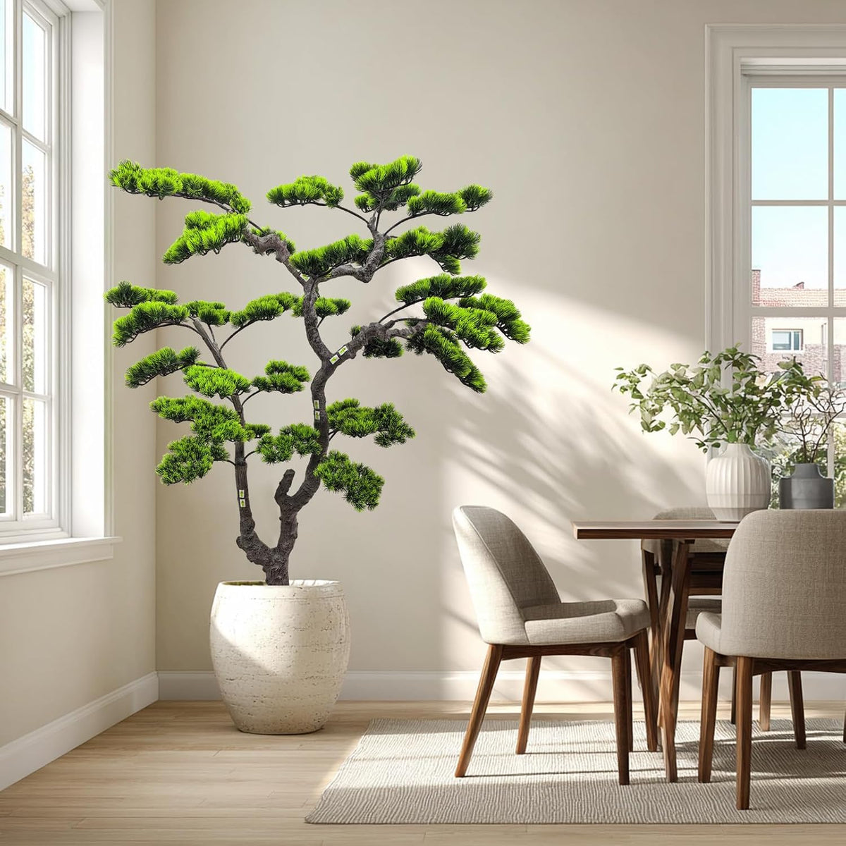 3.5ft（43in） Artificial Bonsai Tree Juniper Faux Plants Indoor Big Fake Plants Decor with Ceramic Pots for Home Table Office Desk Bathroom Shelf Bedroom Living Room Farmhouse Decorations