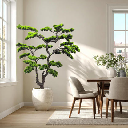 3.5ft（43in） Artificial Bonsai Tree Juniper Faux Plants Indoor Big Fake Plants Decor with Ceramic Pots for Home Table Office Desk Bathroom Shelf Bedroom Living Room Farmhouse Decorations