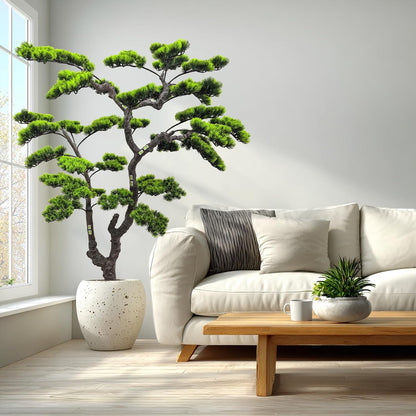 3.5ft（43in） Artificial Bonsai Tree Juniper Faux Plants Indoor Big Fake Plants Decor with Ceramic Pots for Home Table Office Desk Bathroom Shelf Bedroom Living Room Farmhouse Decorations