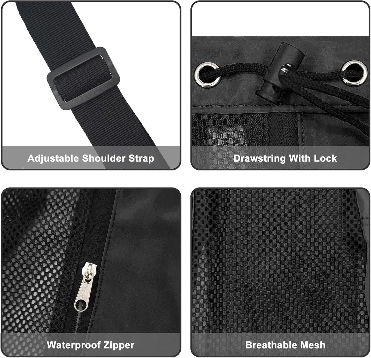 Mesh Beach Backpack with Wet Pocket Drawstring Pool Bag Waterproof Swimming Bag Gym Backpack for Men & Women