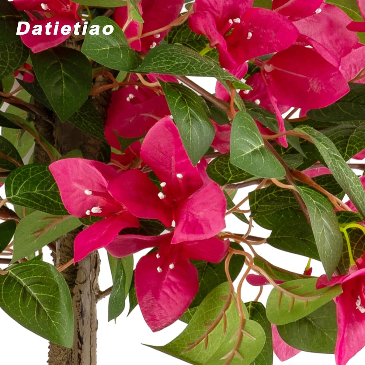 3FT Artificial Bougainvillea Tree with Lush Pink Flowers, Faux Potted Fake Plant, UV Resistant Artificial Tree for Indoor Outdoor Home Decor, Living Room, Office, Patio, Porch