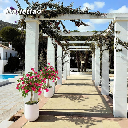 3FT Artificial Bougainvillea Tree with Lush Pink Flowers, Faux Potted Fake Plant, UV Resistant Artificial Tree for Indoor Outdoor Home Decor, Living Room, Office, Patio, Porch