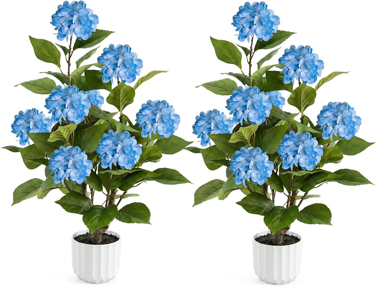 3FT Artificial Bougainvillea Tree with Lush Pink Flowers, Faux Potted Fake Plant, UV Resistant Artificial Tree for Indoor Outdoor Home Decor, Living Room, Office, Patio, Porch