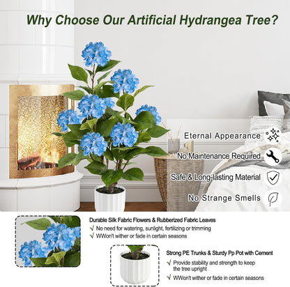 3FT Artificial Bougainvillea Tree with Lush Pink Flowers, Faux Potted Fake Plant, UV Resistant Artificial Tree for Indoor Outdoor Home Decor, Living Room, Office, Patio, Porch