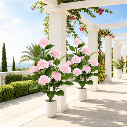 3FT Artificial Bougainvillea Tree with Lush Pink Flowers, Faux Potted Fake Plant, UV Resistant Artificial Tree for Indoor Outdoor Home Decor, Living Room, Office, Patio, Porch