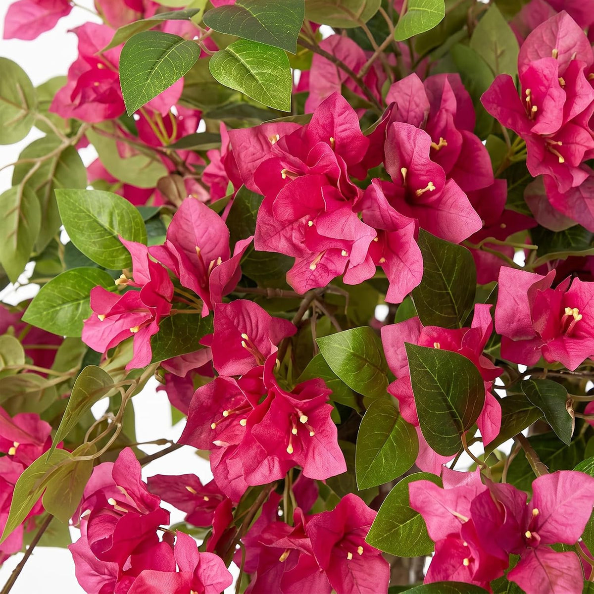 3FT Artificial Bougainvillea Tree with Lush Pink Flowers, Faux Potted Fake Plant, UV Resistant Artificial Tree for Indoor Outdoor Home Decor, Living Room, Office, Patio, Porch