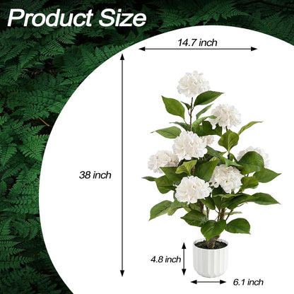 3FT Artificial Bougainvillea Tree with Lush Pink Flowers, Faux Potted Fake Plant, UV Resistant Artificial Tree for Indoor Outdoor Home Decor, Living Room, Office, Patio, Porch