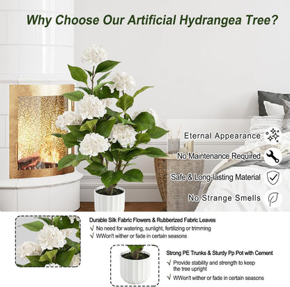 3FT Artificial Bougainvillea Tree with Lush Pink Flowers, Faux Potted Fake Plant, UV Resistant Artificial Tree for Indoor Outdoor Home Decor, Living Room, Office, Patio, Porch