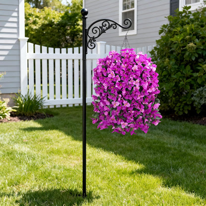 INXUGAO 2 pcs Artificial Faux Bougainvillea Flowers Plants for Outdoor Outside Summer Decoration, Fake Silk UV Resistant Long Trailing Vines for Front Door Porch Planter Balcony (Double Lotus)