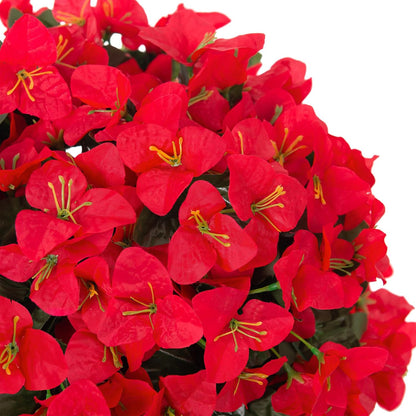 INXUGAO 2 pcs Artificial Faux Bougainvillea Flowers Plants for Outdoor Outside Summer Decoration, Fake Silk UV Resistant Long Trailing Vines for Front Door Porch Planter Balcony (Double Lotus)