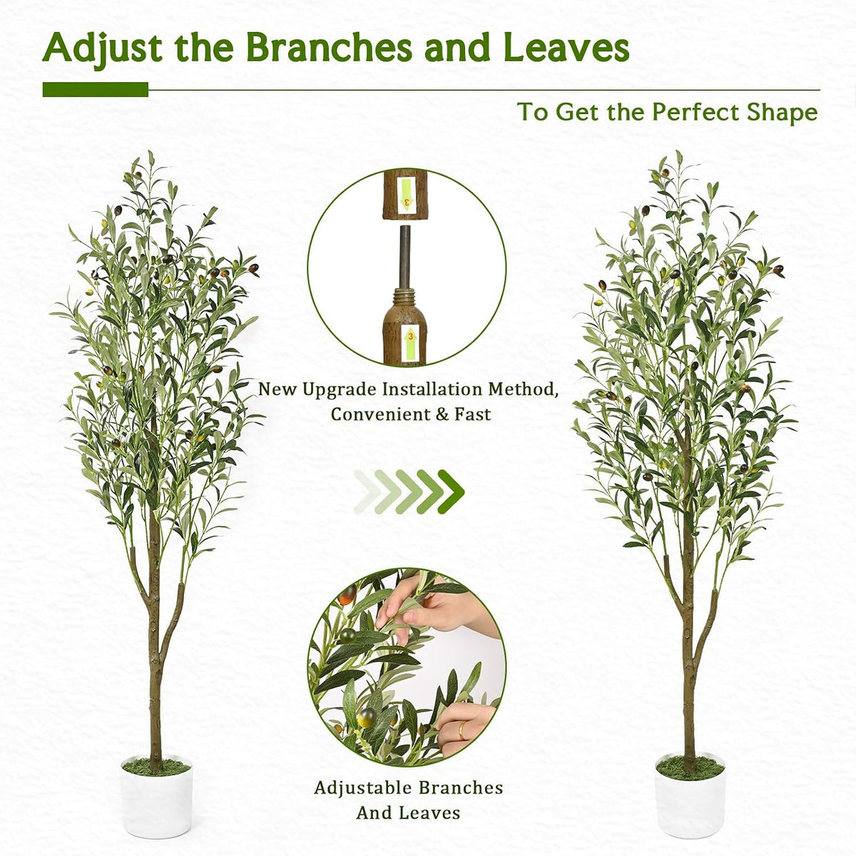 6FT Artificial Olive Tree Indoor Tall Faux with Planter & Basket | Large Fake Olive Silk Trees Realistic Olive Plants with Branches and Fruits for Office Decor Home Living Room