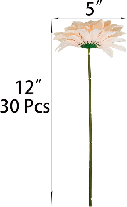 5''Silk Light Pink Dahlia Artificial Flowers Bulk, 30 Pcs Fake Dahlias Flowers Heads for Craft, Large Flower Heads Faux Flowers for Wedding Party, Home Office, Hat, Wall Decoration (30, light pink)