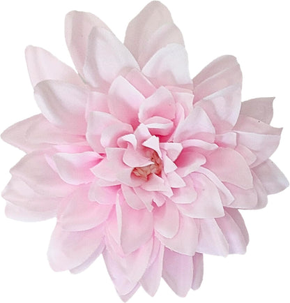 5''Silk Light Pink Dahlia Artificial Flowers Bulk, 30 Pcs Fake Dahlias Flowers Heads for Craft, Large Flower Heads Faux Flowers for Wedding Party, Home Office, Hat, Wall Decoration (30, light pink)