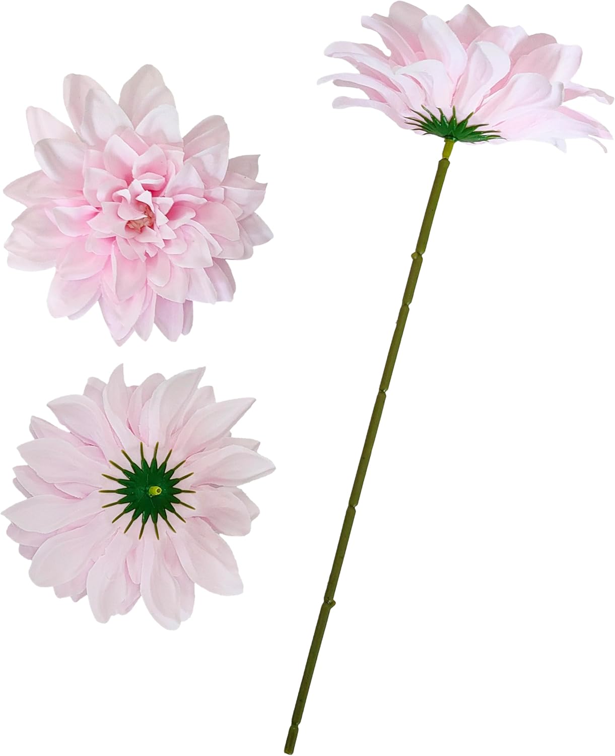 5''Silk Light Pink Dahlia Artificial Flowers Bulk, 30 Pcs Fake Dahlias Flowers Heads for Craft, Large Flower Heads Faux Flowers for Wedding Party, Home Office, Hat, Wall Decoration (30, light pink)
