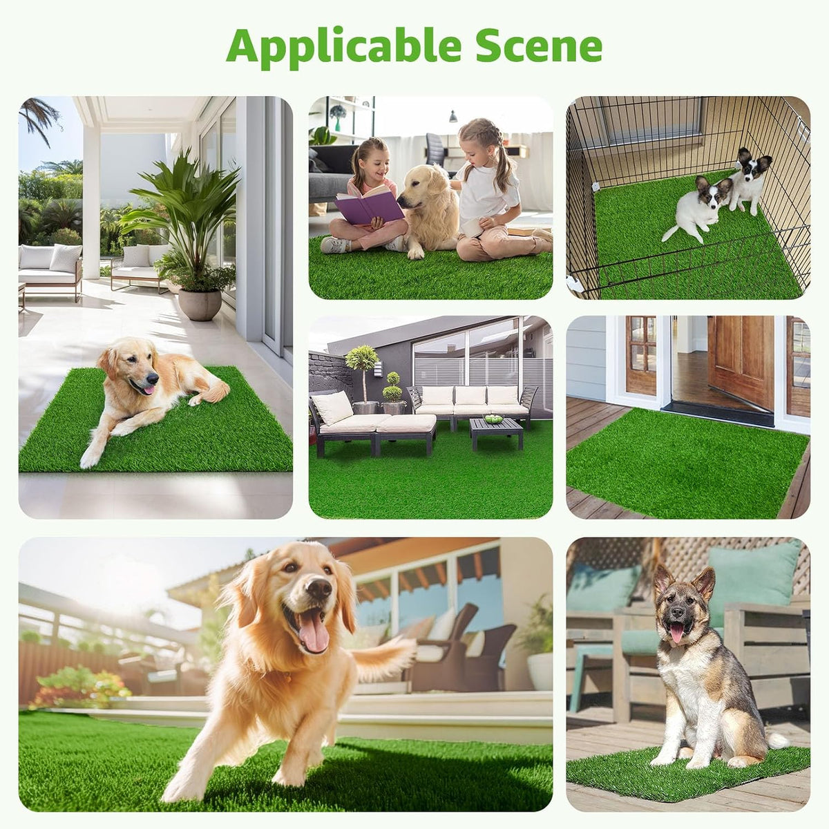 2 Pack Artificial Dog Grass Pee Pad 20"x 25", Fake Grass Pad for Dogs Tray
