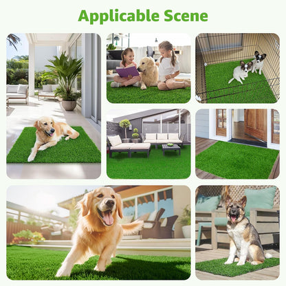 2 Pack Artificial Dog Grass Pee Pad 20"x 25", Fake Grass Pad for Dogs Tray