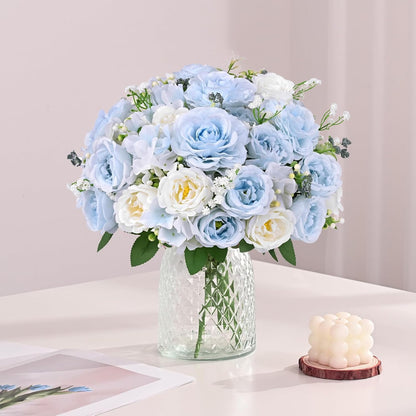 2 Bouquets Peonies Artificial Flowers, Mixed Pink Fake Flowers
